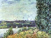 Alfred Sisley The Banks of the Seine : Wind Blowing oil painting picture wholesale